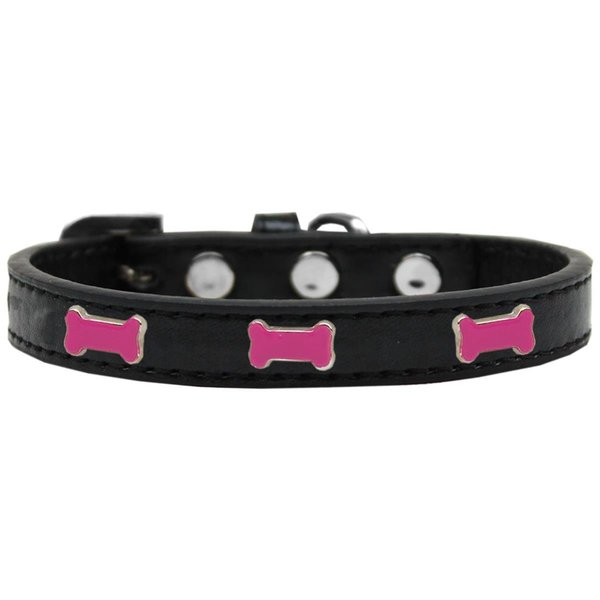 Mirage Pet Products Pink Bone Widget Dog CollarBlack Size 18 631-3 BK18